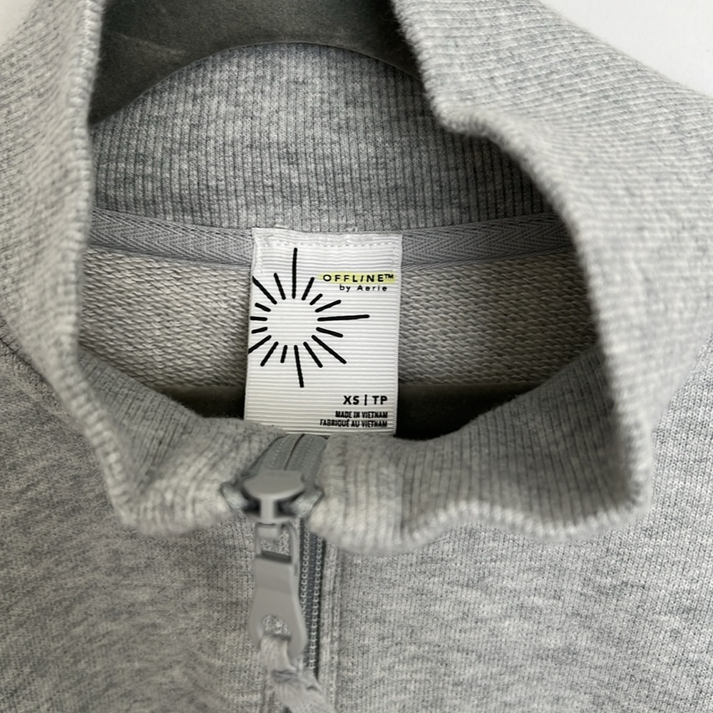 Offline by Aerie quarter zip crop sweatshirt - Picture 3 of 6